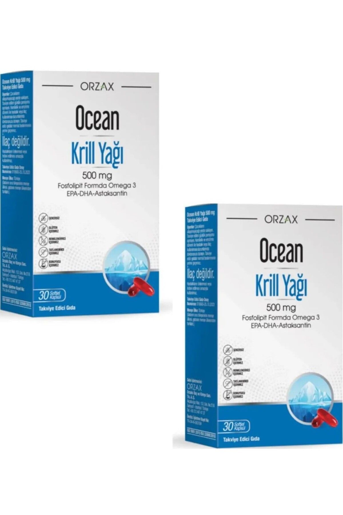 Krill Oil 500 mg 30 Softjel Kapsül 2'li paket