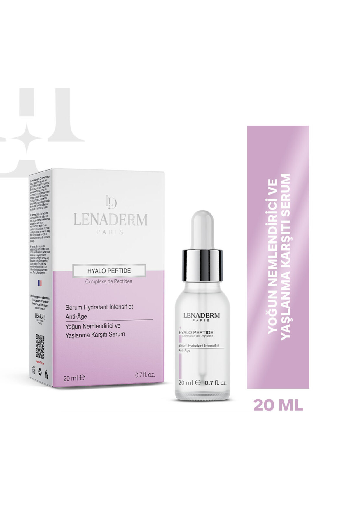 Lenaderm Hyalo Peptide Serum 20 ml – Peptid Destekli Sıkılaştırıcı ve Nem Serumu