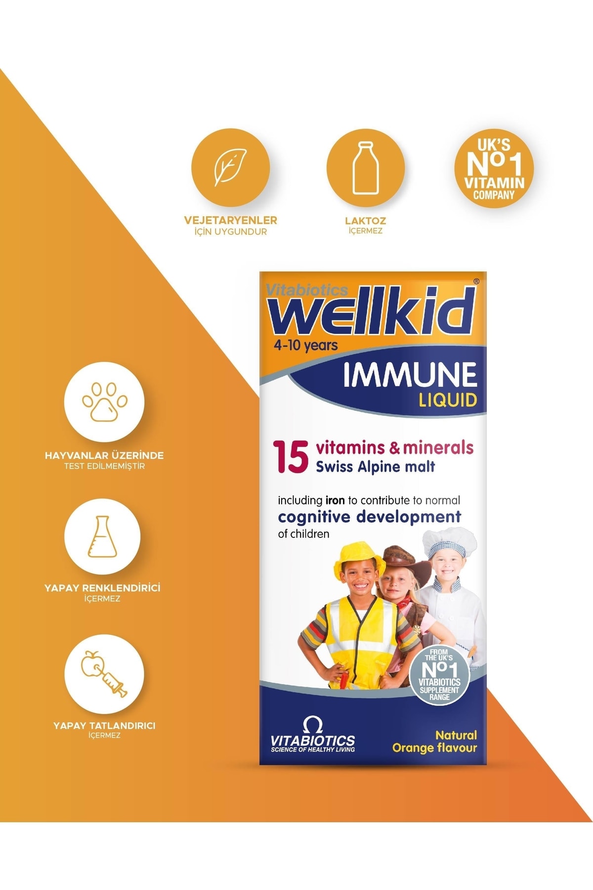 Wellkid Immune Liquid 150 ml – Arpa Maltı Ekstresi İçeren Çocuklara Özel Bağışıklık Destekleyici Vitamin Şurubu