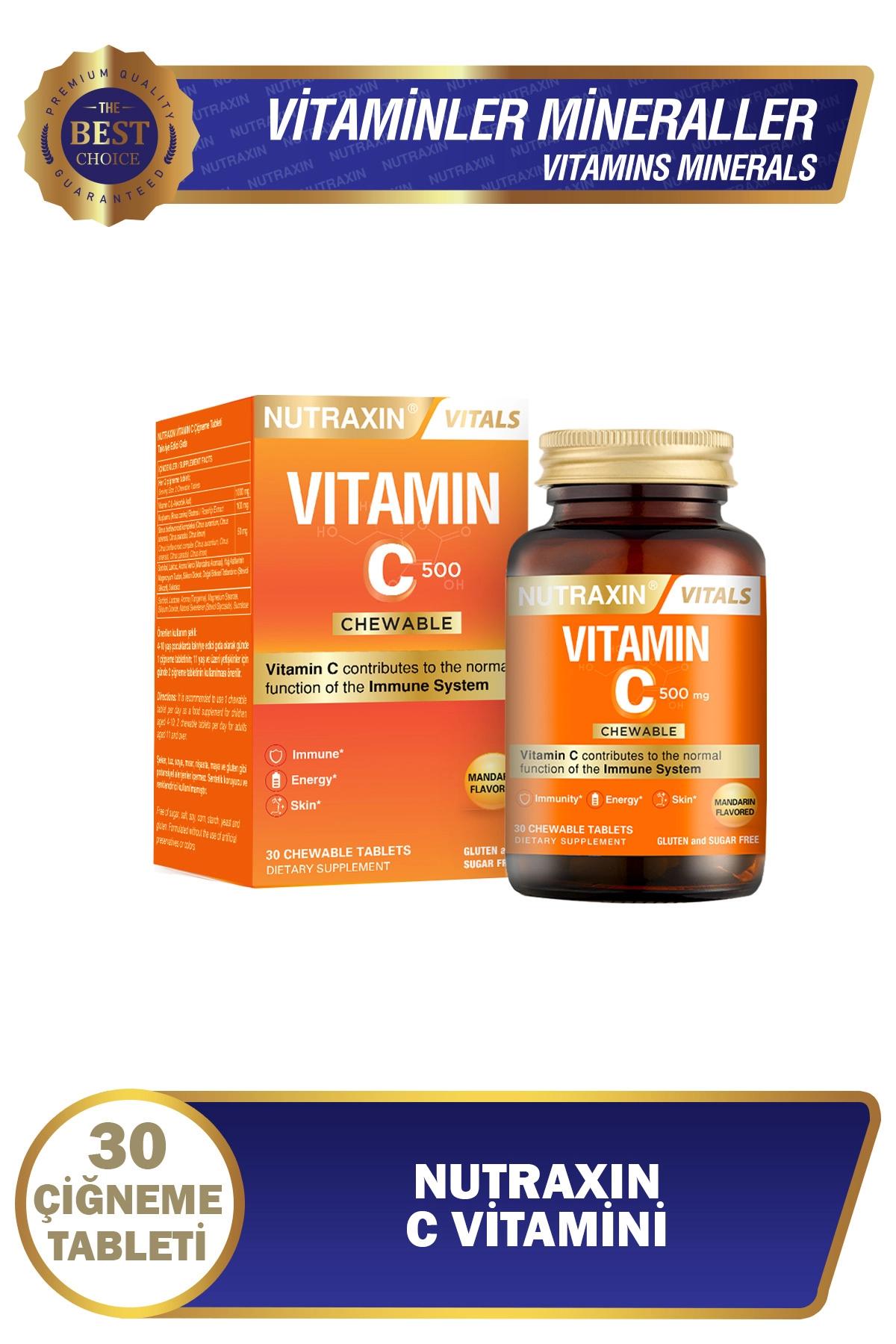 Nutraxin 500 mg Vitamin C Takviye Edici Gıda 30 Tablet