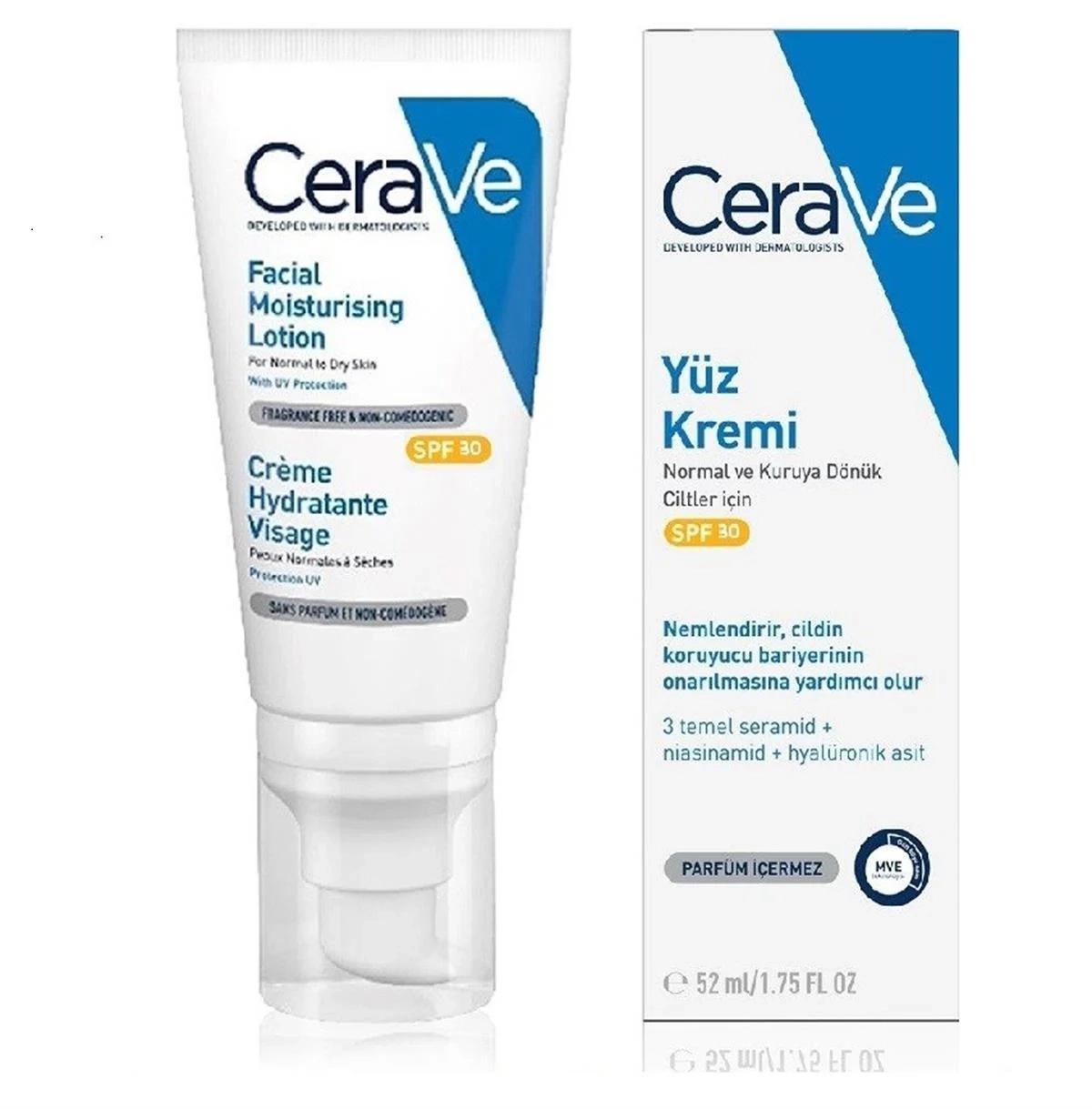 CeraVe Nemlendirici Yüz Kremi SPF30 52 ml