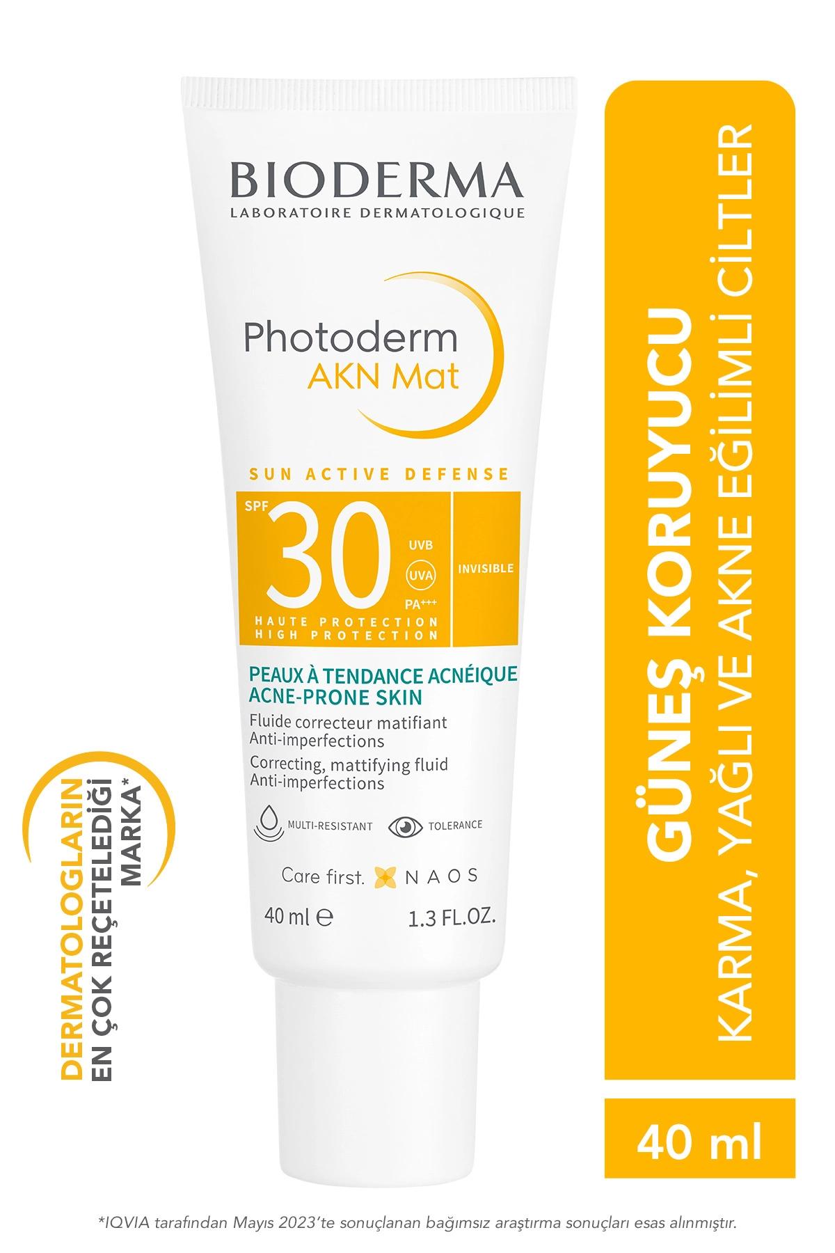 Bioderma Photoderm AKN Mat SPF 30 Yağlı ve Akneye Eğilimli Ciltler İçin Güneş Koruyucu 40 ml