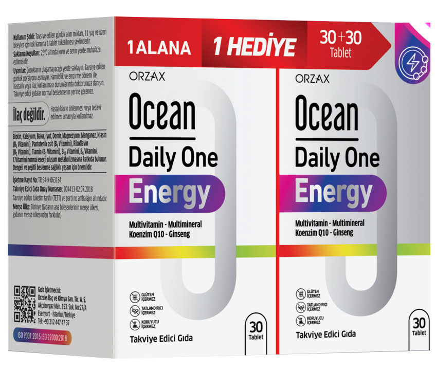 Ocean Daily One Energy 30+30 Tablet – 1 Alana 1 Hediye